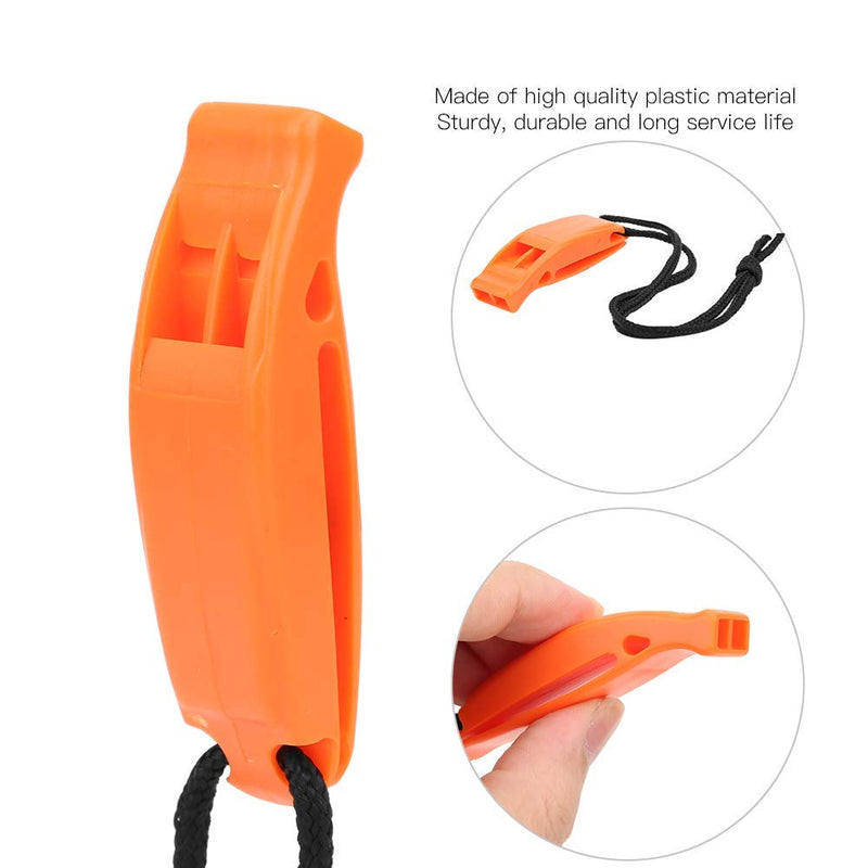 Andraw 100g 8PCS Water Sports Whistle, Plastic Emergency Whistle, 7.2x2x1.5cm KS-923 Outdoor Whistle, For Life Jacket Accessory Group Contact Orange