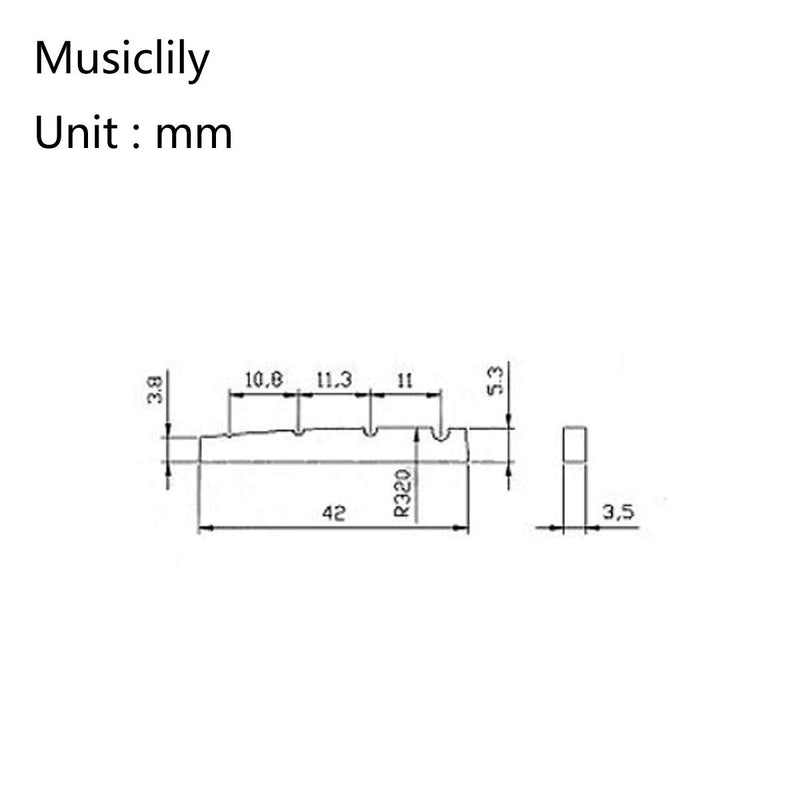Musiclily Pro Urea Resin Plastic Slotted 42.3mm Precision Bass Nuts Flat Bottom for 4-string P Bass, Ivory(Set of 2)