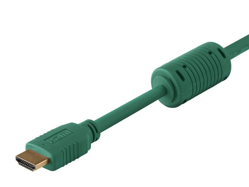 Monoprice 6ft 28AWG High Speed HDMI Cable w/Ferrite Cores - Green