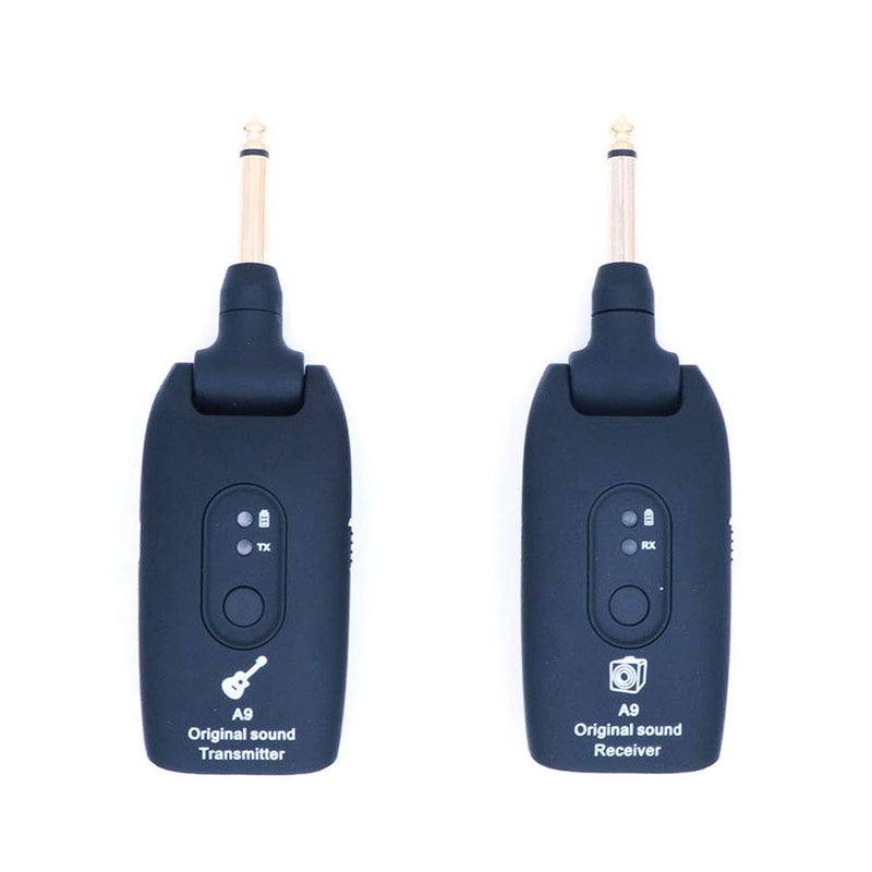 Alnicov Guitar Wireless System 2.4GHz Wireless Guitar Transmitter and Receiver for Electric Guitar Bass Violin A9 Black