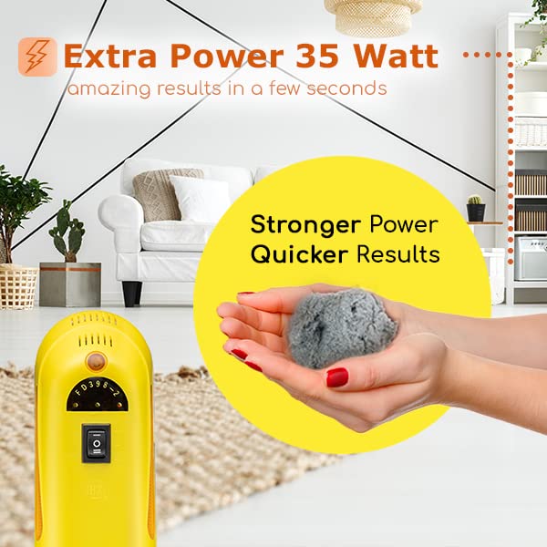 Pionix Extra Power Lint Remover Fabric Shaver - 35W w/ Strong Suction Sweater Lint Remover Shaver, 2-Speed Setting Lint Shaver - Clothes Shaver Lint Remover, Fabric Shaver Fuzz Remover for Furniture