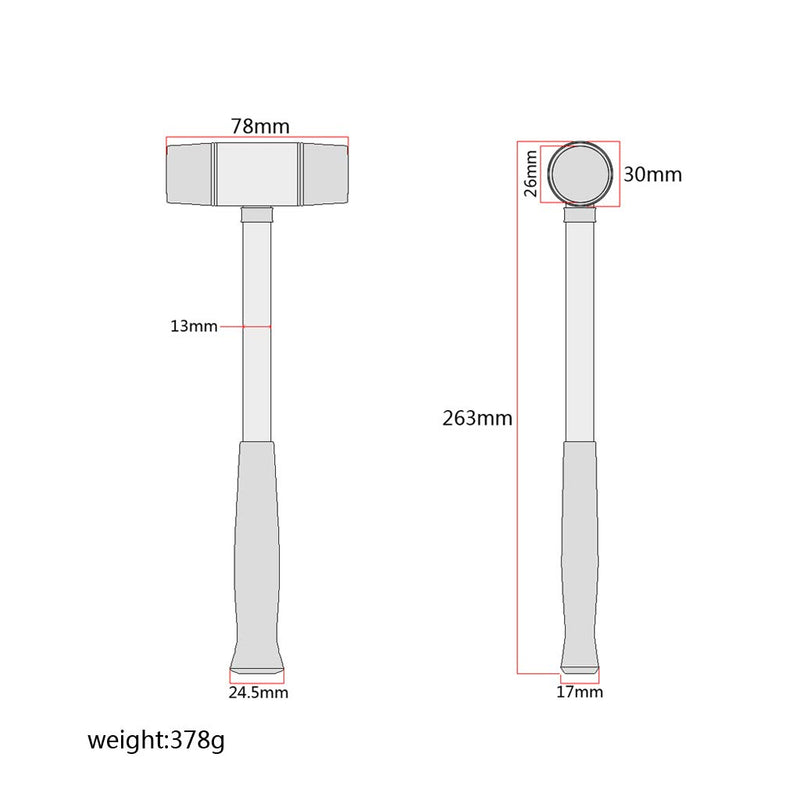 Alnicov Guitar Fret Hammer Fretting Hammer with Double Head 26mm diameter for Guitar Bass Mandolin,Banjo and Ukulele