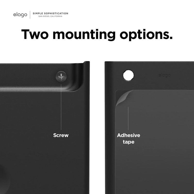 elago Universal Remote Holder Mount Compatible with Apple TV Remote and All Other Remote Controls - Adhesive Tape or Screw Mounting Options, Available Wired Charging [Large] [Black] Black