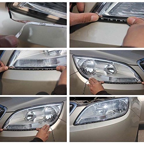 [AUSTRALIA] - EverBright 4-Pack Blue Led Strip Lights for Cars, 30CM 5050 12-SMD Waterproof Car Underglow Lights Motorcycles Golf Cart Decoration Led Interior Exterior Lights Strip with 3M Tape, DC-12V 