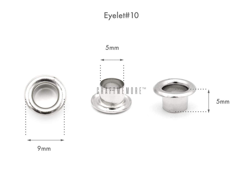 CRAFTMEMORE 3/16" Grommet Tool Kit Eyelet Setting Tool Grommet Setter Hole Punch Cutter & Pack of 100 Grommets (3/16" (5mm) Inside Diameter) 3/16" (5 mm)