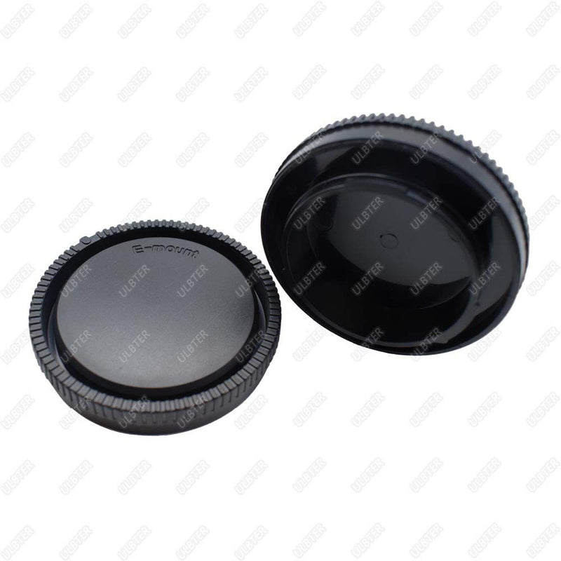 ULBTER Front Body Cap + Rear Lens Cap Cover for Sony Alpha E Mount A6600 A6500 A6400 A6300 A6100 A6000 A5100 A5000/A7R IV/A7R II/A7R III/A7R/A7 III/A7 II/A7/A9/A7C/A7S III More Sony Camera & Lens