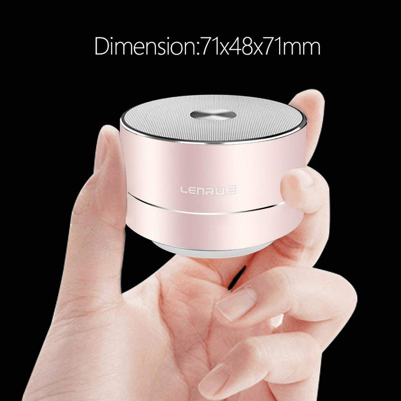 LENRUE Portable Wireless Bluetooth Speaker with Built-in-Mic,Handsfree Call,AUX Line,HD Sound and Bass for iPhone Ipad Android Smartphone and More (Pink+case) Pink+case