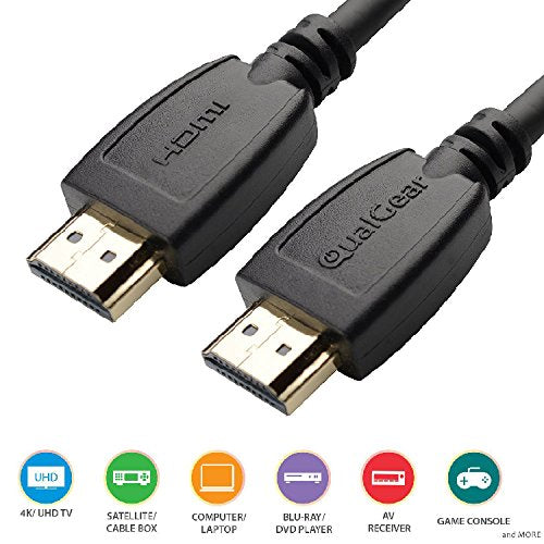 [AUSTRALIA] - QualGear High Speed HDMI 2.0 Cable with Ethernet (10 Feet) - 100% OFC Copper, 24K Gold Plated Contacts, Triple-Shielded. Supports 4K Ultra HD, 3D, 18 Gbps, Audio Return Channel (QG-CBL-HD20-10FT) 1 Pack 10 Feet 