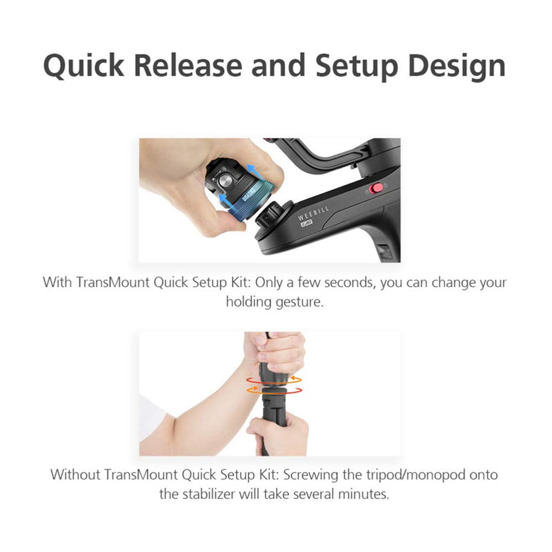 Zhiyun Quick Setup Kit Stabilizer Accessories with 1/4 Inch Screw Mount for Zhiyun Crane 3 Lab/Weebill Lab/Crane 2/Crane Plus/Crane V2/Crane-M Stabilizer Gimbal with Clenaing Cloth