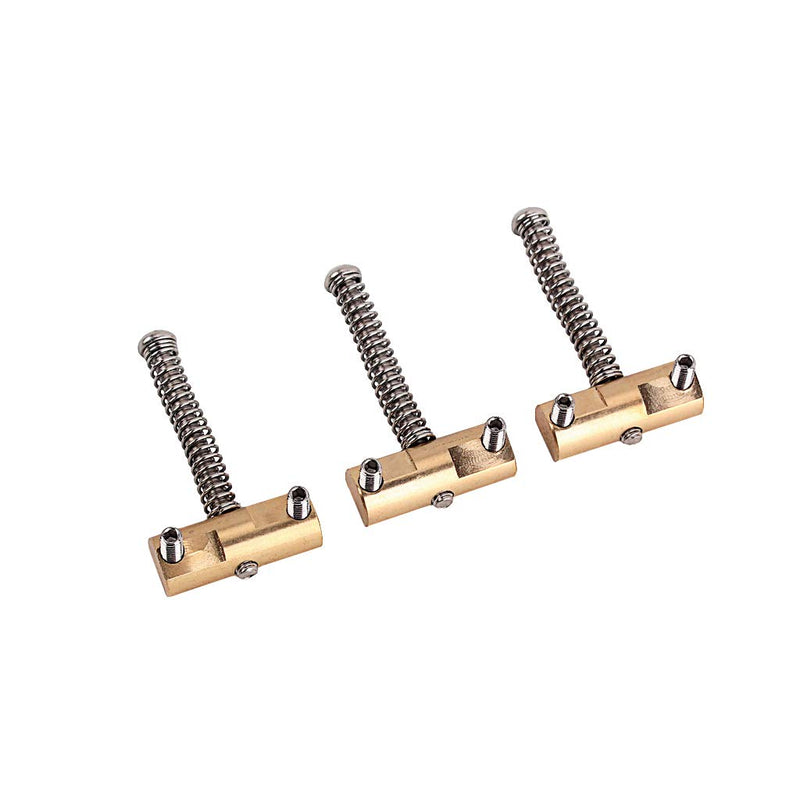 Alnicov Guitar Compensated Bridge Brass Saddles Set (3Pcs) - 10.8mm Barrel-Style Bridge Saddle for Telecaster Tele Style Electric Guitar