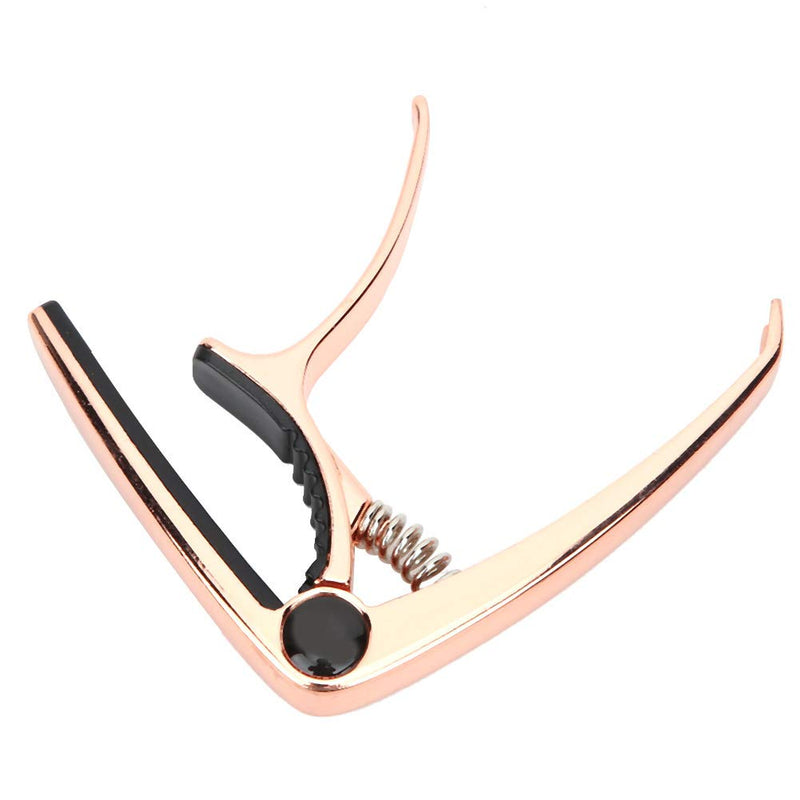 Guitar Capo Clamp,Key Tuner Zinc Alloy for Folk Guitar For 4‑6 String Guitar, Bass, Ukulele(rose gold) rose gold