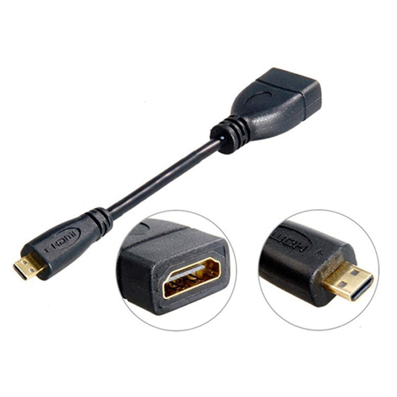 [AUSTRALIA] - CY Micro HDMI to HDMI Cable Adapter HDMI to Micro HDMI Cable for TV Camera 0.33ft Micro HDMI Male to HDMI Female Cable Cord 