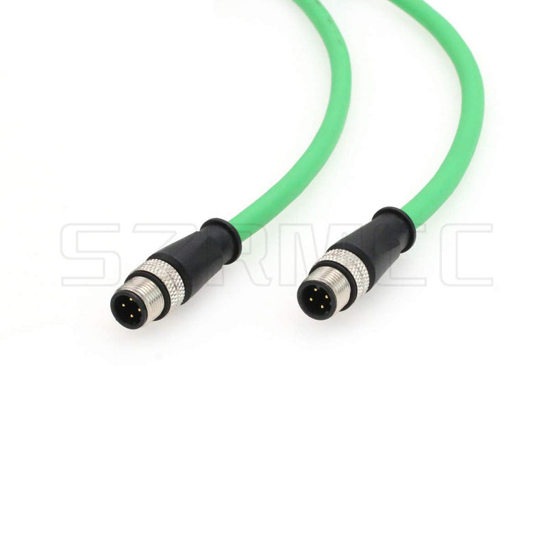 SZRMCC M12 4-pin D Code Male to 4-pin Male Cat5e Network Cable is Suitable for Highly Flexible Industrial Machine Vision Camera Shielded Cable (1m) 1m