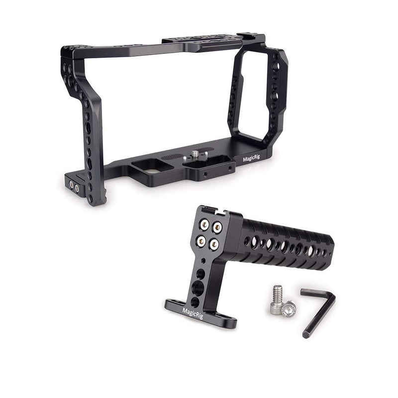MAGICRIG BMPCC 4K /BMPCC 6K Cage with Top Handle for Blackmagic Pocket Cinema Camera BMPCC 4K /6K to Mount Microphone Monitor LED Light