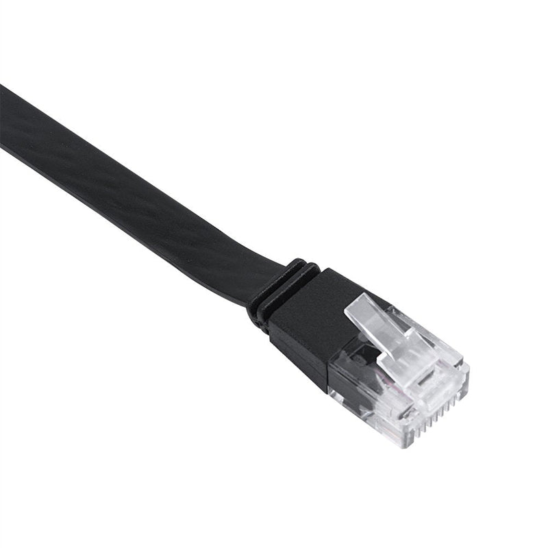 FOSA CAT 6 Ethernet Cable, 2m Adjustable Retractable CAT6 RJ45 LAN Network Cable Cord Black