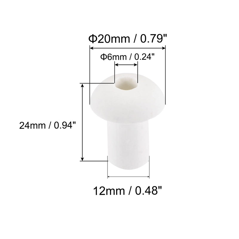 MECCANIXITY Wick Ceramic Holder 20mm Max Diameter for Alcohol Lamp, Pack of 20