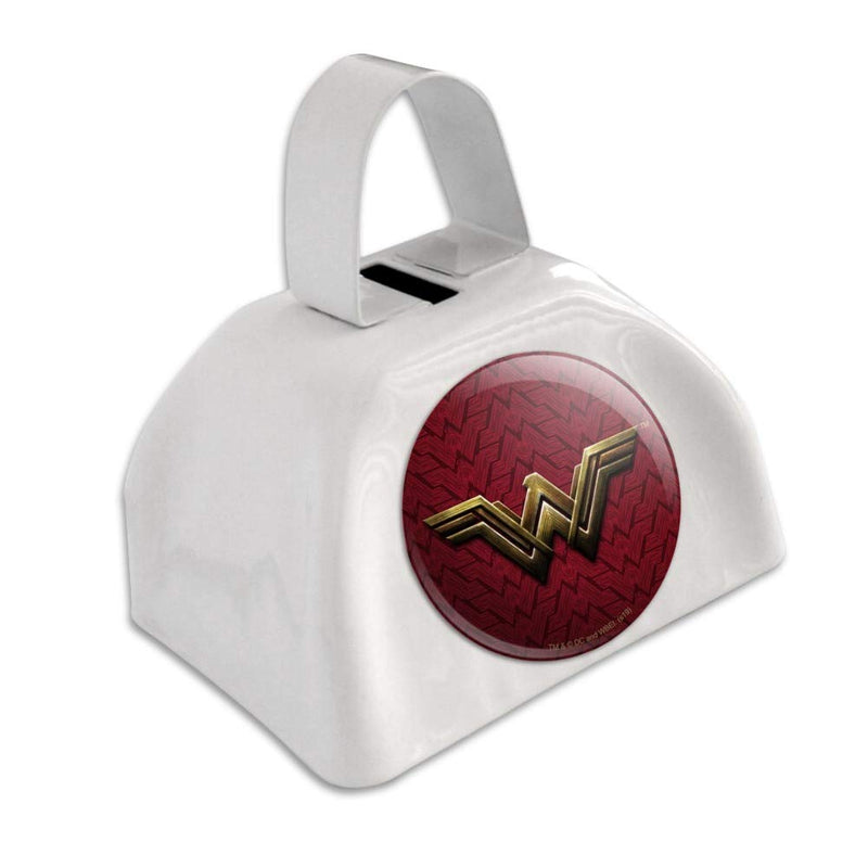 Justice League Movie Wonder Woman Logo White Metal Cowbell Cow Bell Instrument