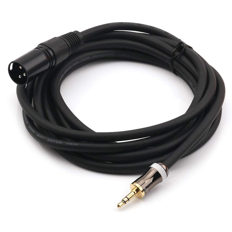 MOBOREST 3.5mm 1/8" Inch TRS Stereo To XLR Male Interconnect Audio Cable, for professional recording studios, live performances, schools, churche, public speaking, parties audio setup(3M-10FT) xlr M-10FT
