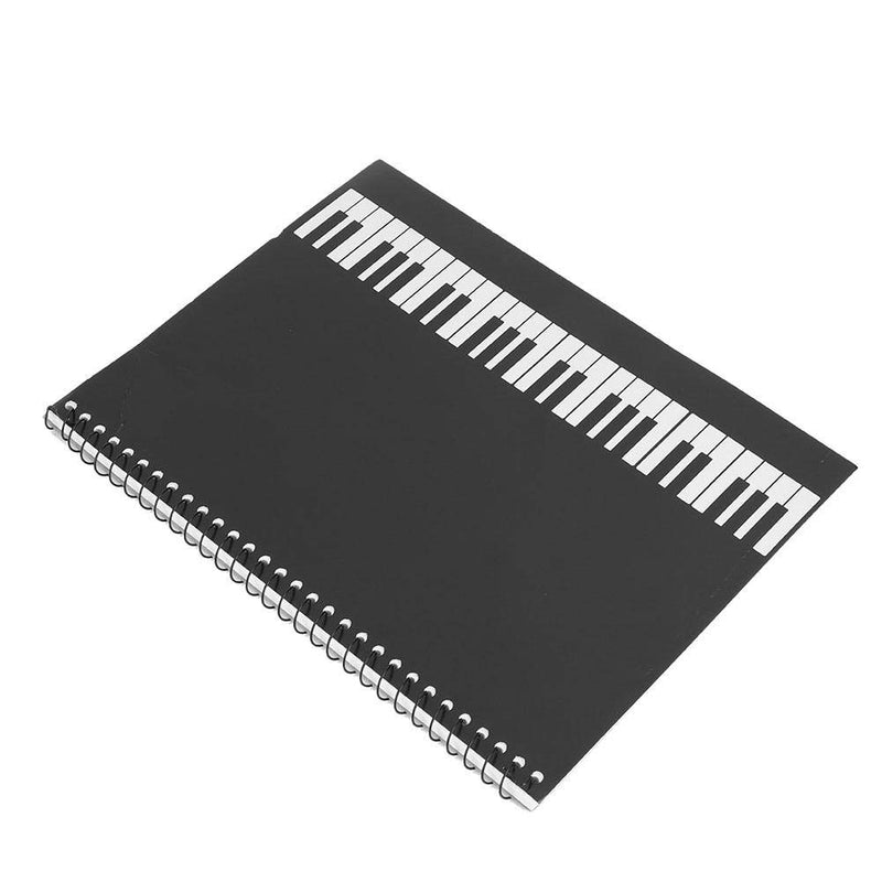 Manuscript Paper Notebook, 50 Pages Musical Notation Staff Notebook Music Manuscript Writing Paper (Black Piano)