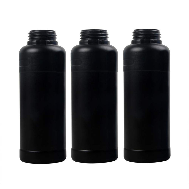 3X 500ml Darkroom Chemical Storage Bottles with Caps Film Photo Developing Processing Equipment (Black) black