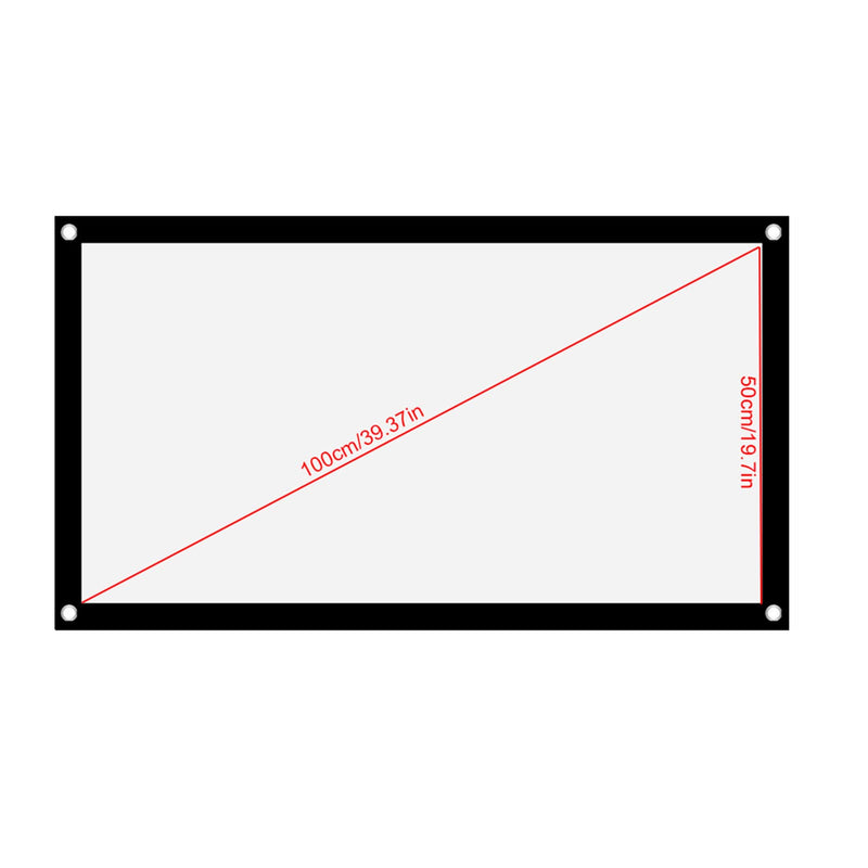 Projector Screen, 16:9 Thicken White Polyester Projector Curtain Non Crease Home Theater Foldable Projection Screen for Home Theater, Conference, Outdoor Camping Movie (40 inches) 40 inches