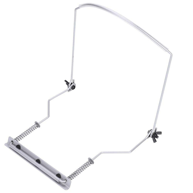 10 Holes Harmonica Neck Holder, Metal Harmonica Hands-free Stand Holder with Adjustable Mount - Silver