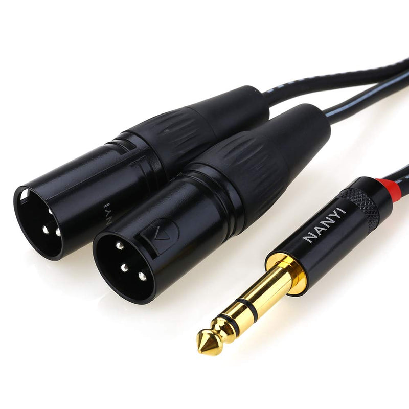 [AUSTRALIA] - NANYI 1/4" to 2XLR Microphone Splitter Audio Cables, TRS Stereo Male to Dual XLR Male Interconnect Audio Microphone Cable, Y Splitter Adapter Cable 3M (10FT) 1/4" to Dual XLR Male - 10Feet 