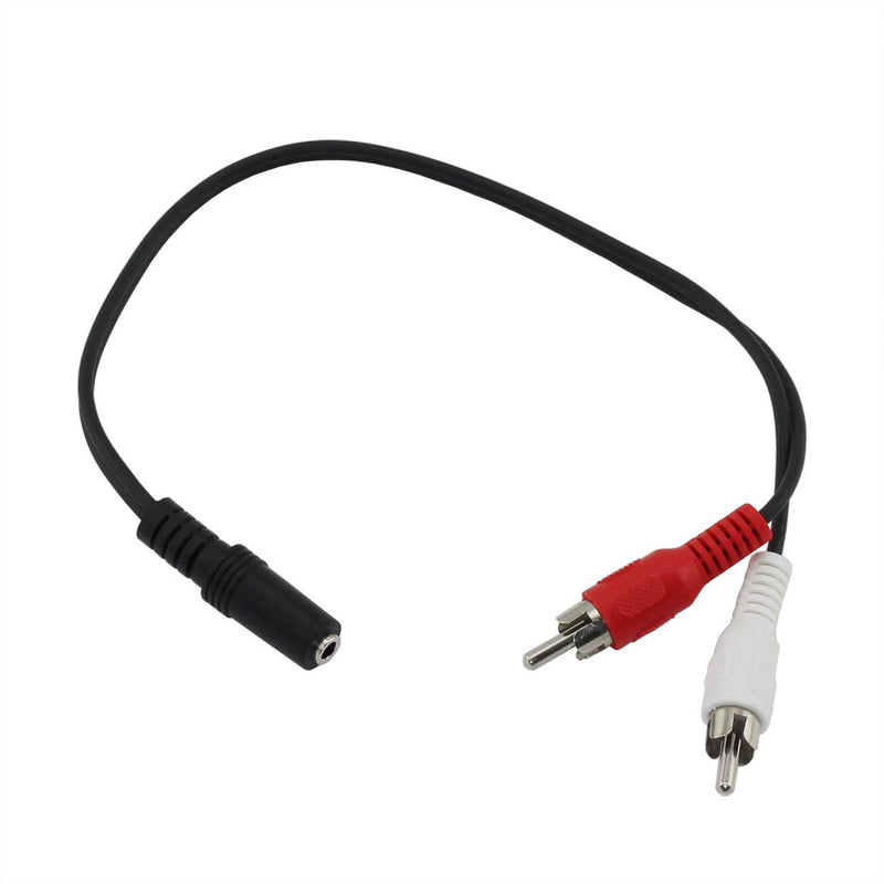 ZRM&E 1pc Audio Y Splitter Adapter Cable Universal 3.5mm Stereo Audio Female Mini Jack to 2 RCA Male Converter Cable 30cm