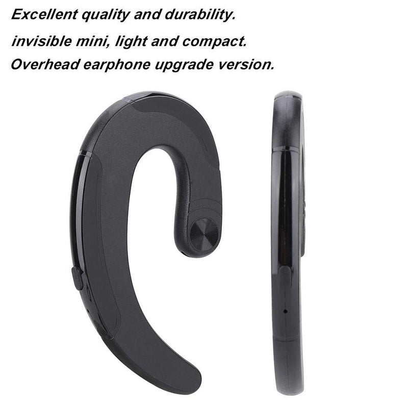 Socobeta Bluetooth Headset Waterproof Wireless Rechargeable Bone Conduction Earphone with Mic(Black) Black