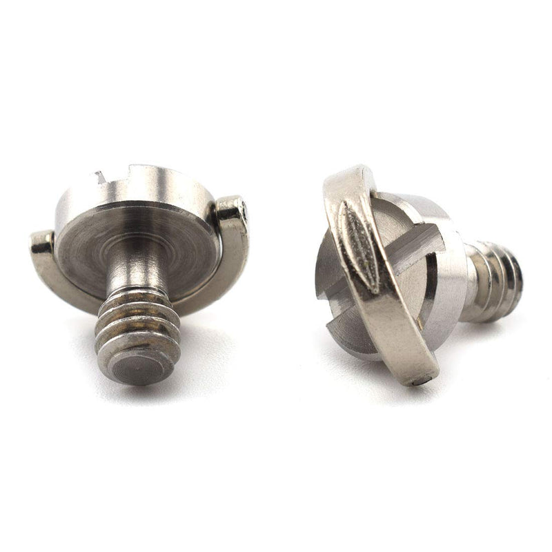 1/4"-20 D-Ring Camera Fixing Screw, SDTC Tech 2 Pack D Shaft Quick Release Plate Mounting Screws 10mm Length for Camera Tripod/Monopod (Stainless Steel) d-ring screw