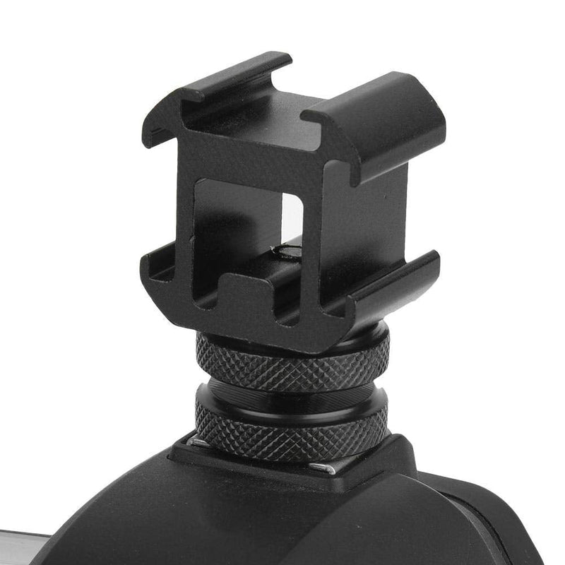 Neufday Aluminium Triple Hot Shoe Camera Mount Adapter Video Accessory Triple Shoe Bracket for Lights, LED Monitors, Microphones, Audio