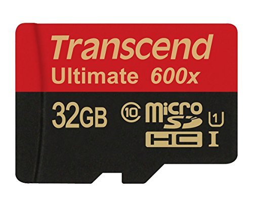 Transcend 32 GB microSDHC Class 10 UHS-I Memory Card with Adapter 90 MB/S (TS32GUSDHC10U1) 32GB