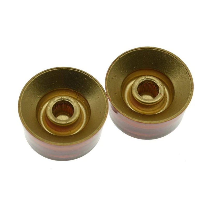 Dopro 2pcs USA(Imperial) LP Guitar Speed Dial Knobs 24 Fine Splines Control Knobs for Gibson Les Paul/CTS Pots Amber Pack of 2