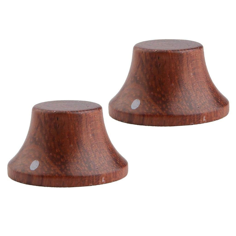 KAISH 2-Pack Wood Knobs LP/Strat Style Bell Knobs Guitar Bass Top Hat Wood Knob with Indicator Dot Bubinga Wood Pack of 2