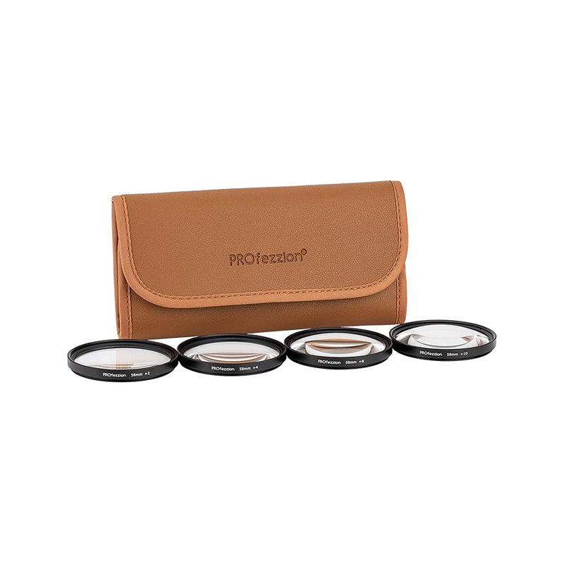PROfezzion 52mm Close-Up Filter Kit (+2 +4 +8 +10) Macro Lens Filter Set for Fuji Fujifilm XC/Nikon AF-S/Canon EF-S Kit Lens & Other Lenses with 52mm Filter Thread