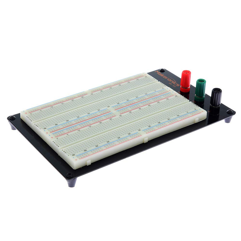 Makeronics Solderless 1660 Tie-Points Breadboard with Aluminum Back Plate for Circuit/Arduino/Raspberry Pi Prototyping Powered by Makeronics Technology