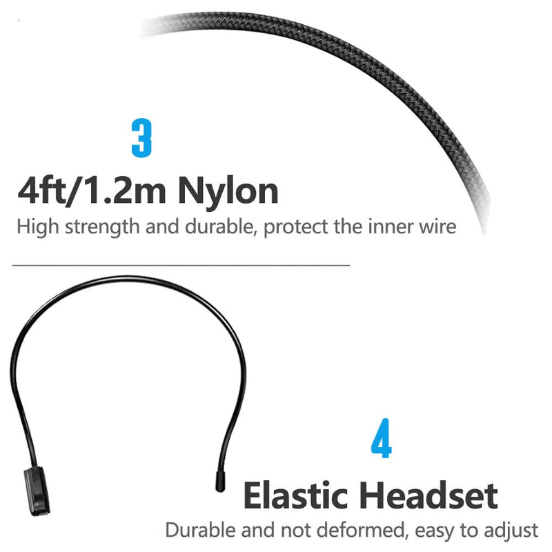 2Pcs Microphone Headset Mic, Flexible Wired Boom for Voice Amplifier, 3.5mm Connector Jack Headset Microphone for Singing, Speaking, Teachers, Coaches, Presentations, Seniors and More