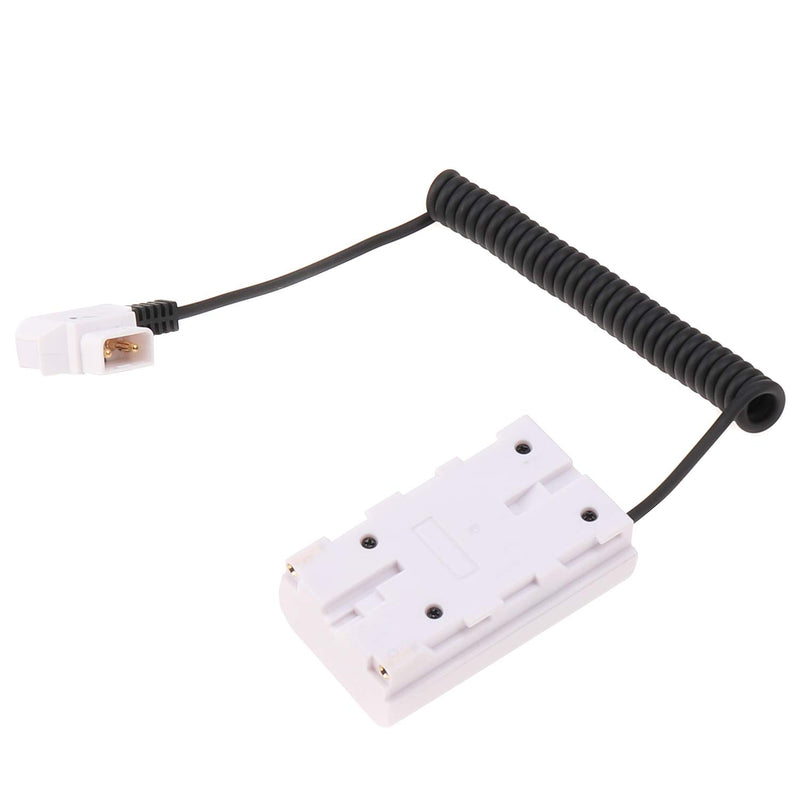 Foto4easy Extendable Power Adapter Cable for D-tap Connector to NP-F Dummy Battery NP-F550/570/750/770 NP-F960 NP-F970 to Power Video LED Light Monitor (White) White