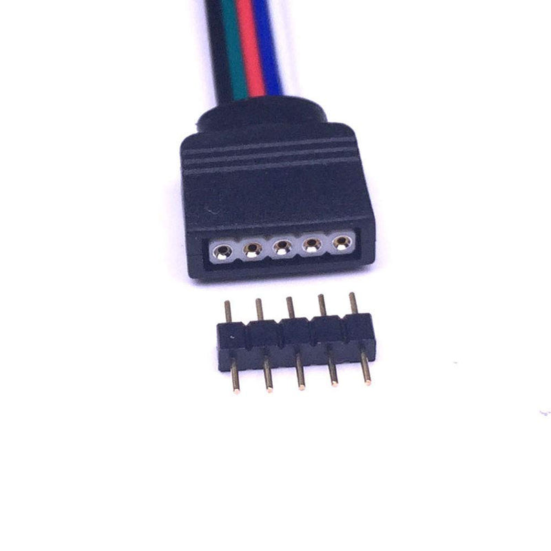 [AUSTRALIA] - LitaElek 5 pin LED Strip Connector RGBW LED Tape Connector LED Controller Connector 5pin LED Ribbon Male to Male Plug Adapter Solderless Connecter for SMD 5050 RGBW LED Strip Light (30pcs, Black) 