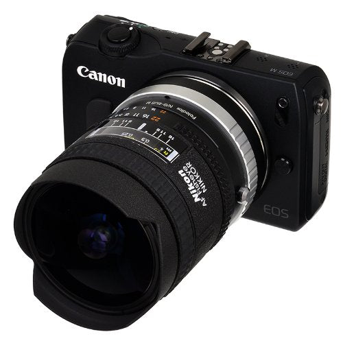 Fotodiox Lens Mount Adapter with Aperture Control, for Nikon G-Type, DX-Type Lens to Canon EOS M Mirrorless Cameras Nikon F G-Type Standard