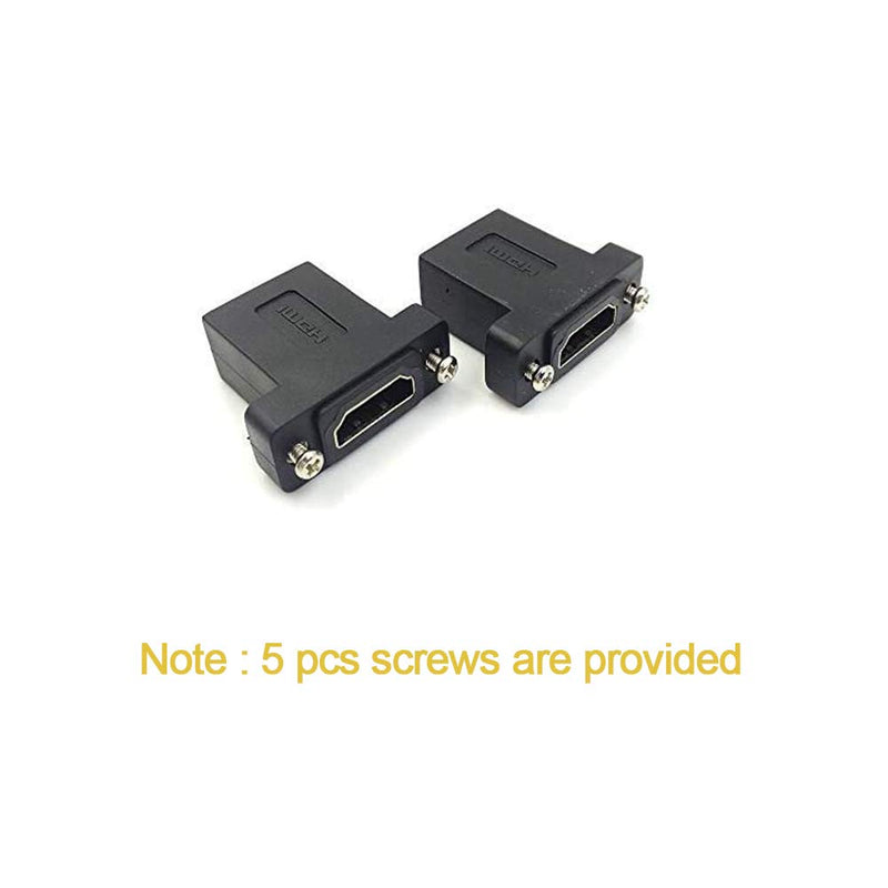 HDMI Coupler Adapter Connector, Poyiccot (2-Pack) Golden Plated HDMI Female to Female Inline Straight Coupler with Screw Panel Black