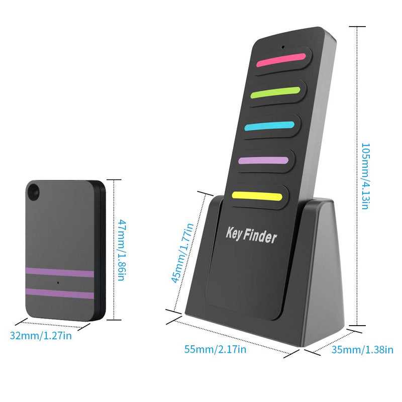 Key Finder, Vodeson Wireless RF Item Locator with Base Support, 1 Transmitter and 5 Receviers