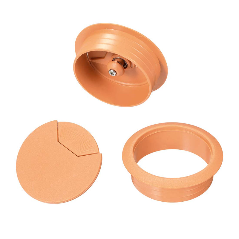 uxcell Cable Hole Cover, 2 inches Plastic Desk Grommet for Wire Organizer, 10Pcs Orange