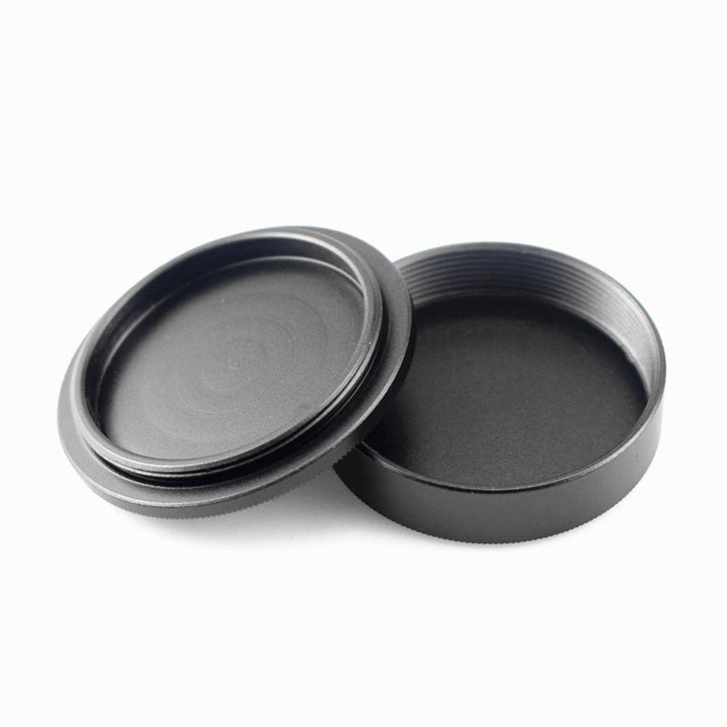 Rear Lens Cap Cover + Camera Front Body Cap for Leica L39 M39 39mm （Material: Metal Space Aluminum） M39 39mm Camera Body Cap