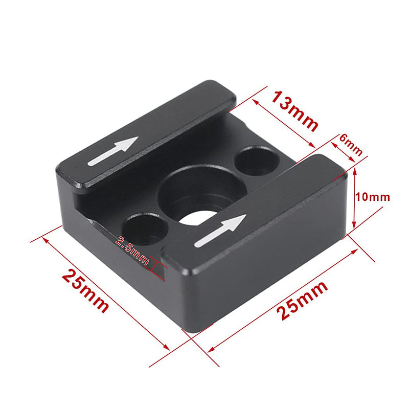 FocusFoto Cold Shoe Mount Adapter Bracket Base with 1/4"-20 Threaded Screw for Camera Cage Flash LED Video Light Field Monitor DSLR Rig