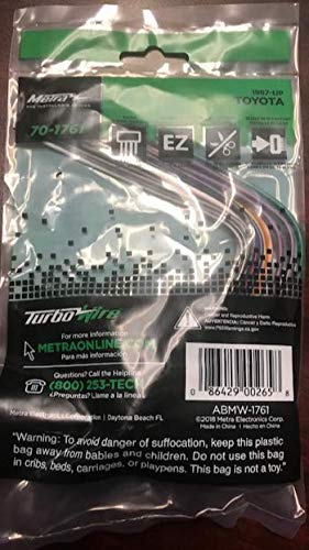 Metra 70-1761 Radio Wiring Harness For Toyota 87-Up Power 4 Speaker Standard Packaging