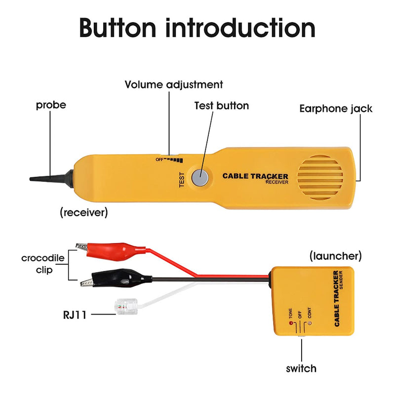 Wire Tracer Electrical Circuit Tracer Tone Generator and Probe Kit,Circuit Breaker Finder Network Cable Continuity Tester Electric,Automotive Wire Tracker Telephone Line Finder Toner Detector Tool