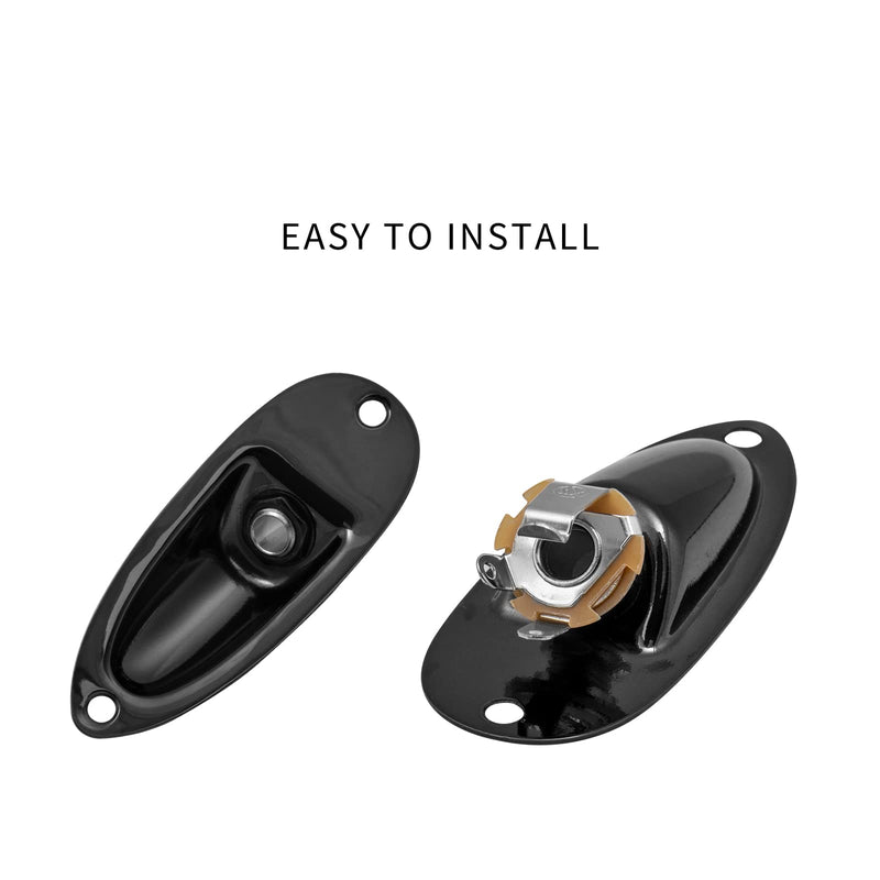 [AUSTRALIA] - Cheerock 1/4" Boat Style Guitar Strat Loaded Output Jack Input Jack for Electric Guitar Fender Stratocaster Strat ST Electric Guitar Replacement Parts (black) black 