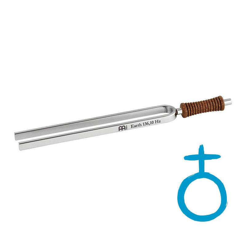 Meinl Sonic Energy Planetary Tuning Fork, Earth — MADE IN GERMANY — 136.10 Hz / C3#, For Sound Healing Therapy, Yoga and Meditation, Premium Nickel-plated Steel with Ergonomic Cork Handle, 2-YEAR WARRANTY, TF-E