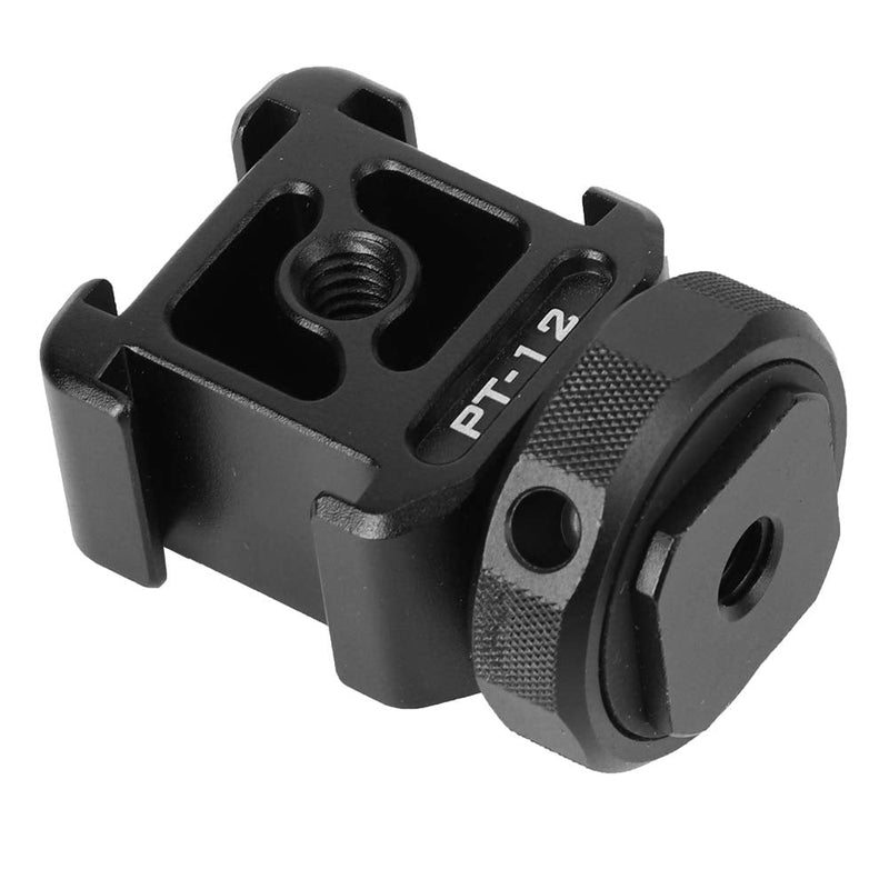 Bindpo Hot Shoe Adapter Base,PT12 SLR Mirrorless Camera Three Heads Hot Shoe Cold Shoe Expansion Bracket for MIC/Fill Light,1/4in Screw Hole for External Magic Arm